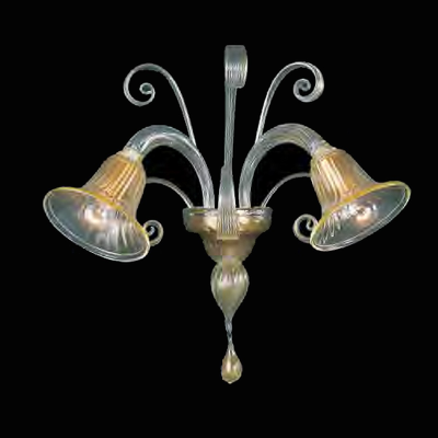 Bramante - Lustre en verre de Murano or à 5 lumières