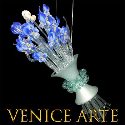 Iris Van Gogh Bouquet - Kronleuchter aus Murano-Glas