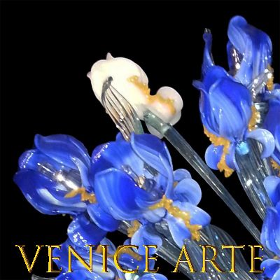 Iris Van Gogh Bouquet - Lampadari in vetro di Murano