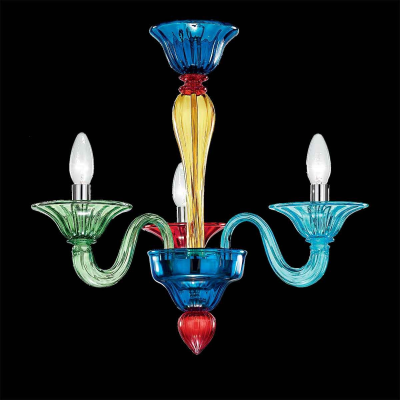 Carnival - Lustre en verre de Murano multicolore à 8 lumières.