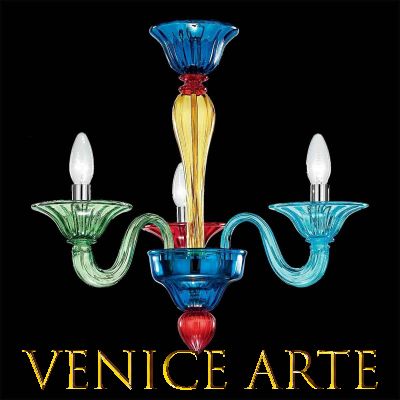 Carnival - Lustre en verre de Murano multicolore à 8 lumières.