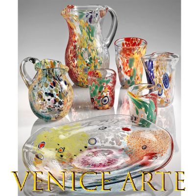 Veneziani-Kollektion aus komplett goldenem Muranoglas