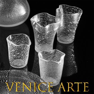 Detail Veneziani-Kollektion aus komplett silbernem Muranoglas
