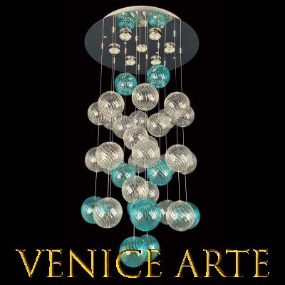 Bolle azzurre -  Lámpara de cristal de Murano