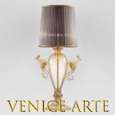 Dragoni - Lampe de table en verre de Murano, or