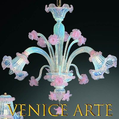 Colombina - Lustre en verre de Murano à 3 lumières