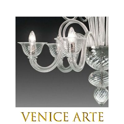 Clara - Lustre en verre de Murano 6 lumières