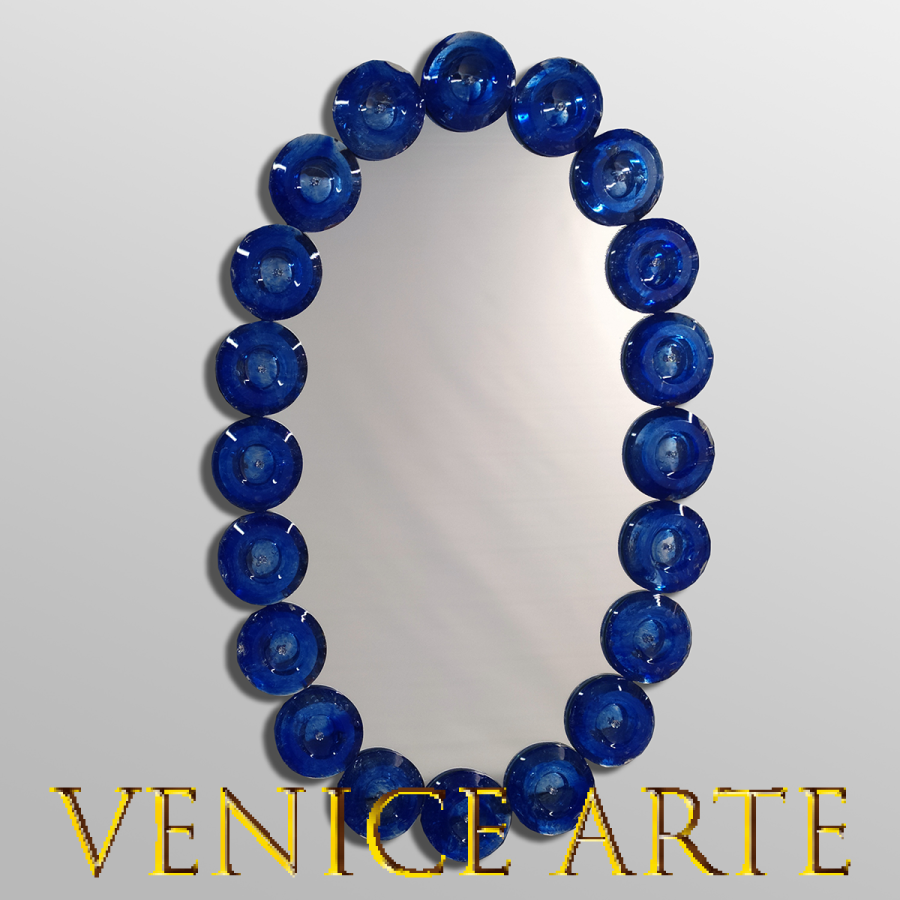 Oceano Blu - Espejo veneciano ovalado