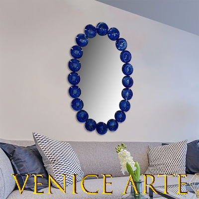 Oceano Blu - Venetian oval mirror