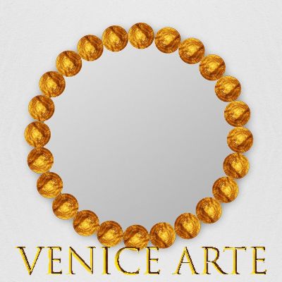 Europa - Round Venetian mirror Amber