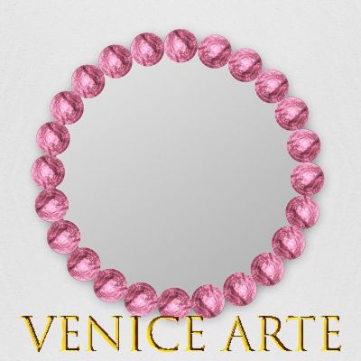 Europa - Round Venetian mirror Pink
