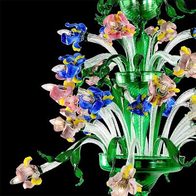 Iris and Rose - Murano Glass Chandelier