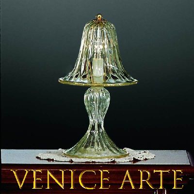 Gondola - Tischlampe aus Muranoglas mit 1 transparentem/goldenem Licht
