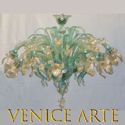 Golden Iris - Murano glass chandelier