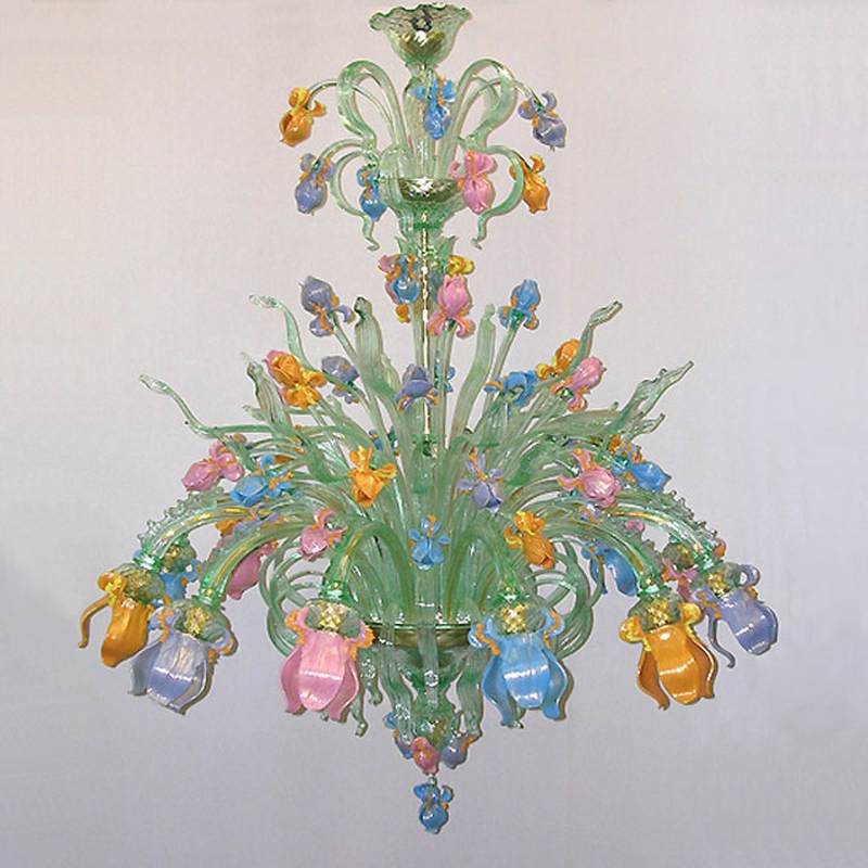 orange murano glass chandelier