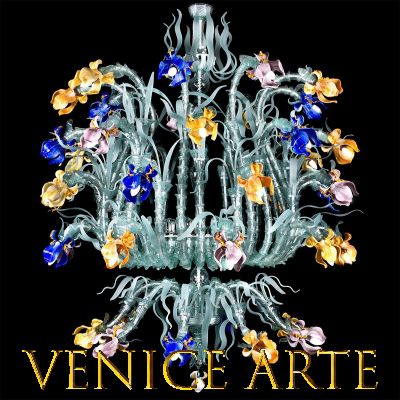 Iris Van Gogh 45 - Lampadario in vetro di Murano 45 luci