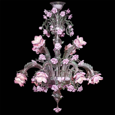 Jardin des roses - Lustre en verre de Murano