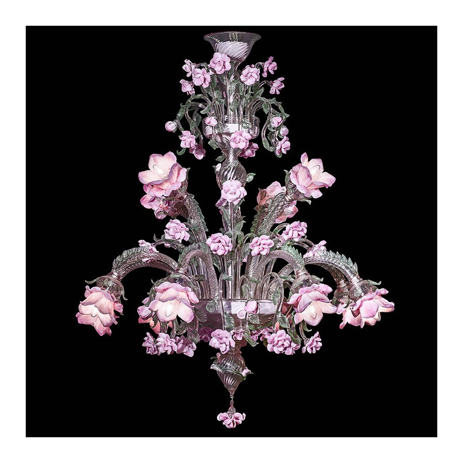 Jardin des roses - Lustre en verre de Murano