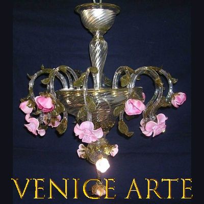 Rosebuds - Murano glass chandelier