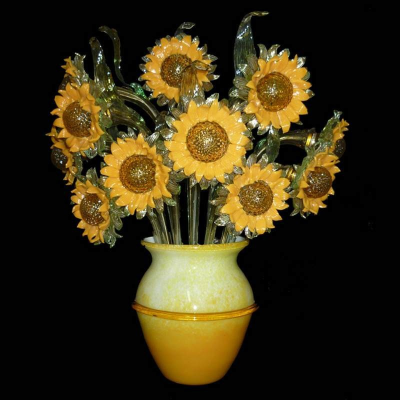 Sonnenblume-Impressionismus - Kronleuchter aus Murano-Glas