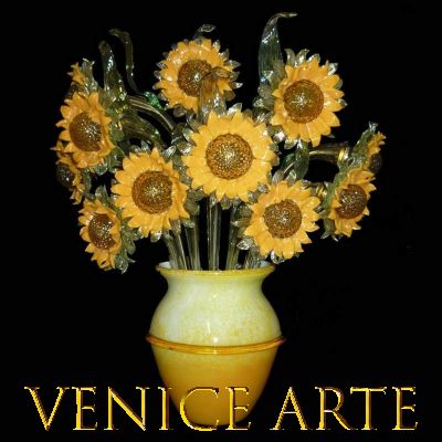 Tournesols Impressionisme - Lustre en verre de Murano