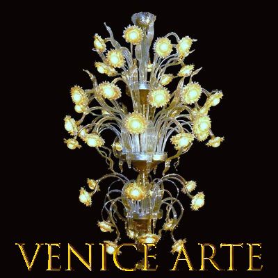 Girasoles brillantes - Lámpara de cristal de Murano