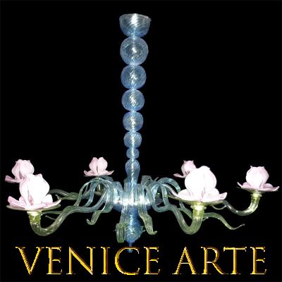 Wasserlilien - Murano glas Kronleuchtern