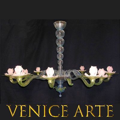 Ninfee - Lampadario in vetro di Murano