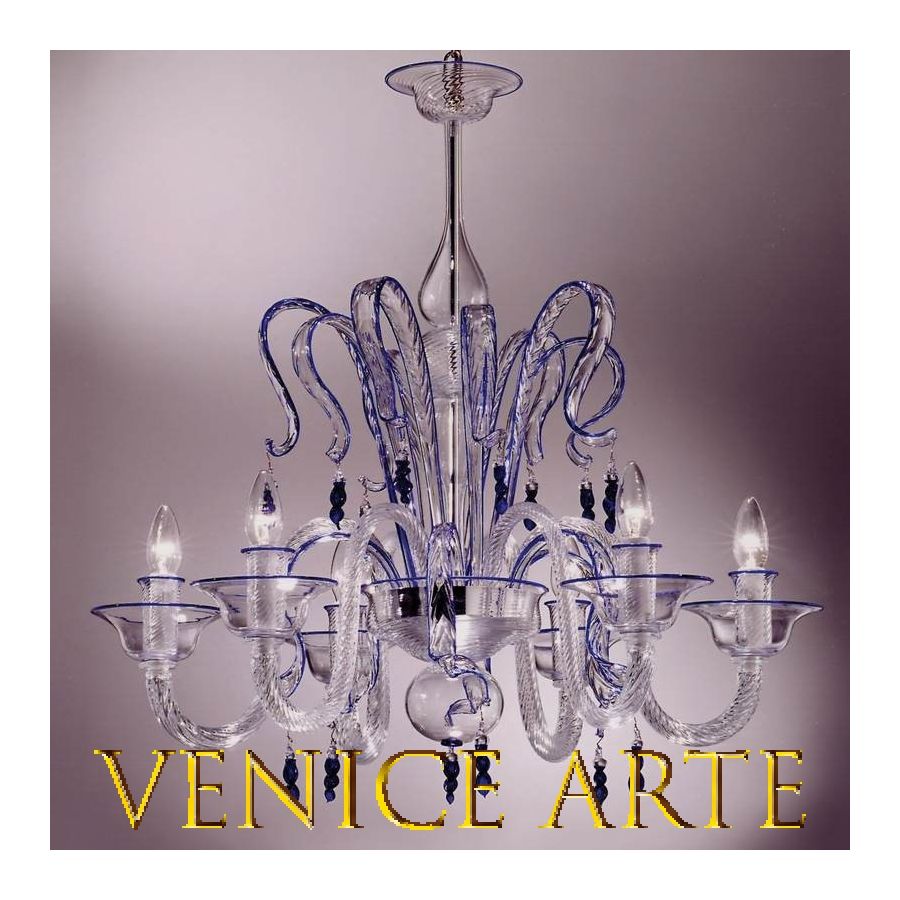 Bellini - Lustre en verre de Murano 6 lumières