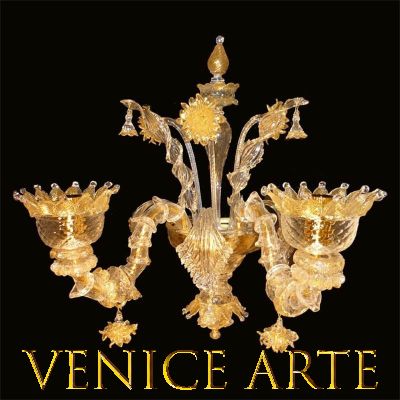 Rezzonico gold - Kronleuchter aus Murano-Glas