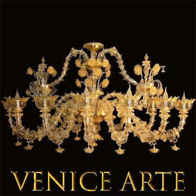 Rezzonico gold - Kronleuchter aus Murano-Glas