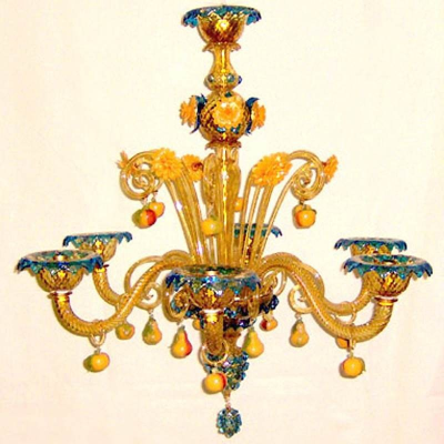 Lampadario in vetro di Murano