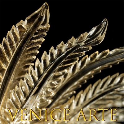 Goldene Blätter - Murano glas Kronleuchtern  - 2