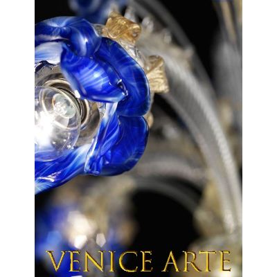 Garten der blauen Rosen - Kronleuchter aus Murano-Glas