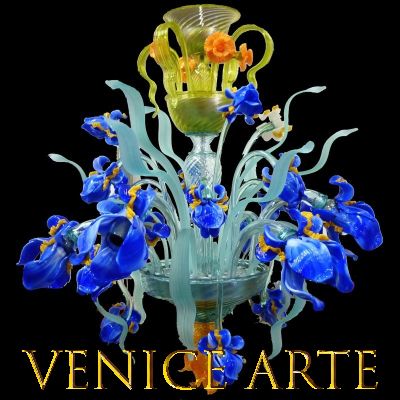 Iris Van Gogh 6 - Lampadari in vetro di Murano