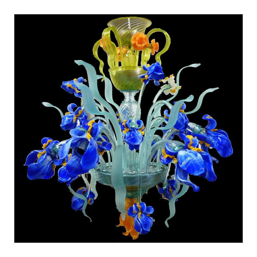 Iris Van Gogh 6 - Kronleuchter aus Murano-Glas