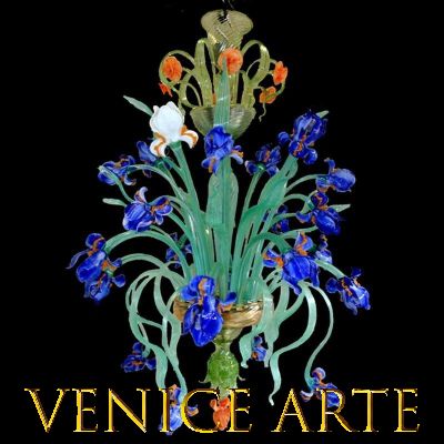 Iris Van Gogh 12 - Kronleuchter aus Murano-Glas