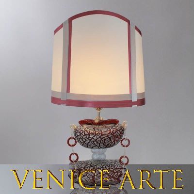 Borsetta Rossa - Lampada da tavolo in vetro di Murano
