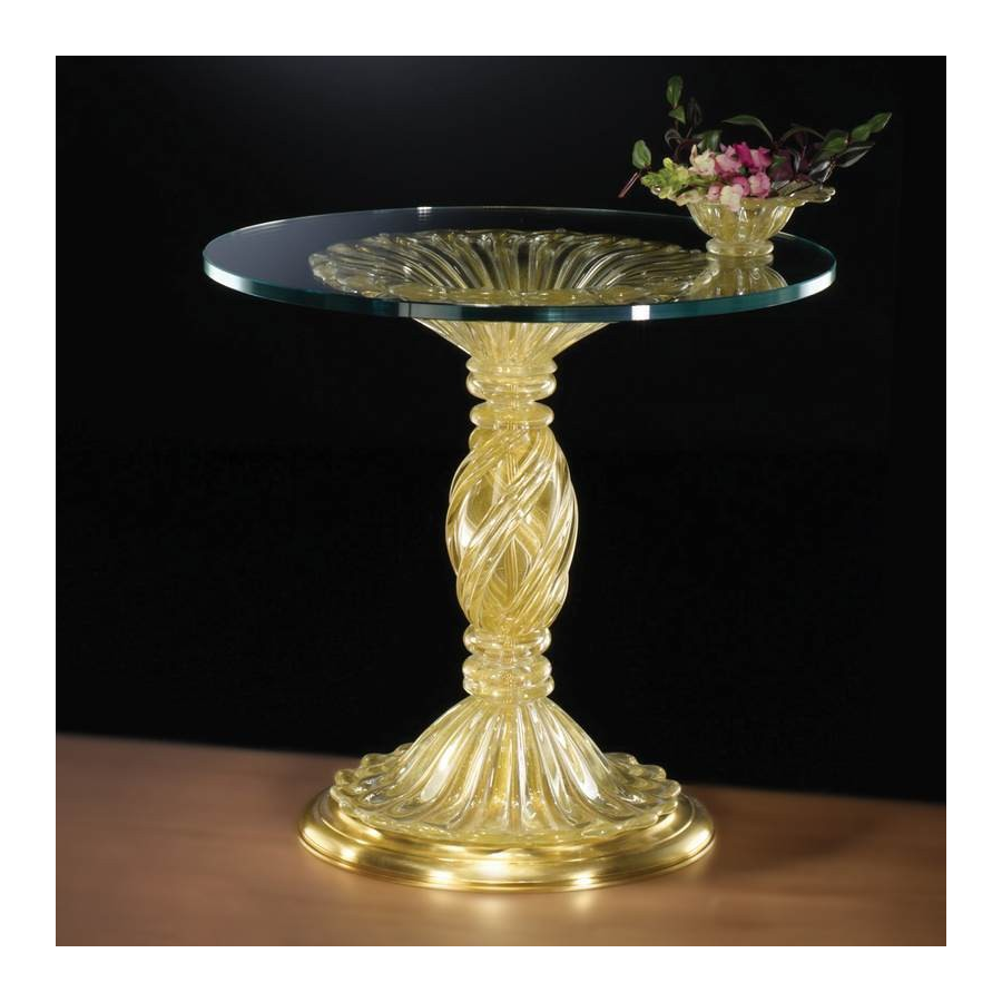 Table ronde en verre de Murano 900