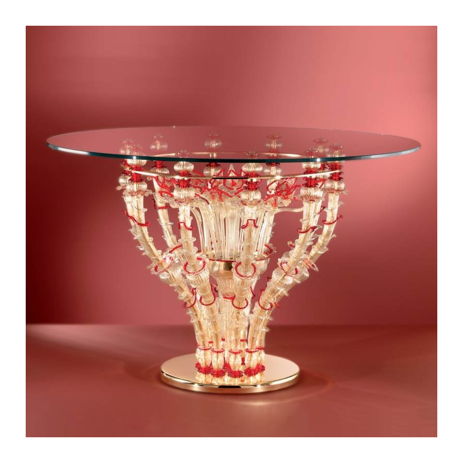 Table ronde en verre de Murano 027t