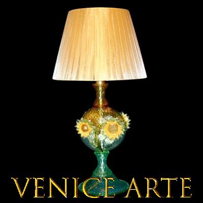 Lampe de table en verre de Murano Tournesols