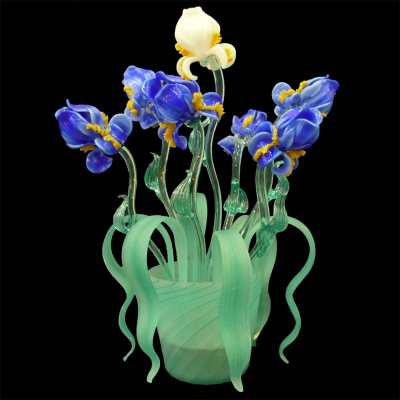 Iris petit - Lampe de table-vase en verre de Murano