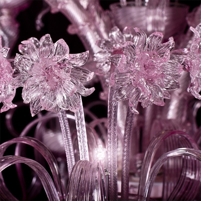 Rezzonico Rosa - Lámpara de cristal Murano