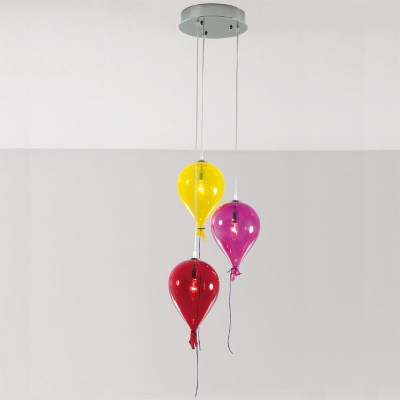 Ballons de Murano - Lustre en verre de Murano, 3 ballons avec lumière