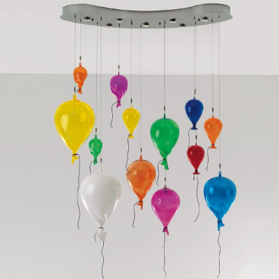 Ballons de Murano - Lustre en verre de Murano, 12 ballons sans lumière