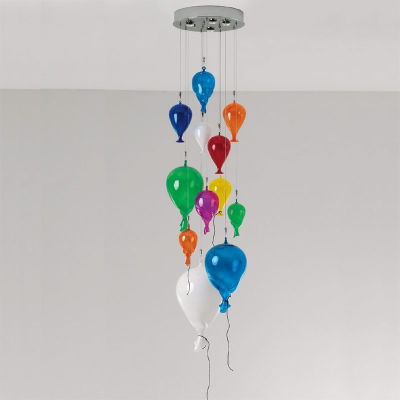 Ballons de Murano - Lustre en verre de Murano, 12 ballons sans lumière