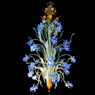 Iris Van Gogh 28 - Lustre en verre de Murano