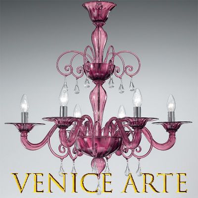 Artemis - Lámpara de cristal de Murano color marfil con 10 luces