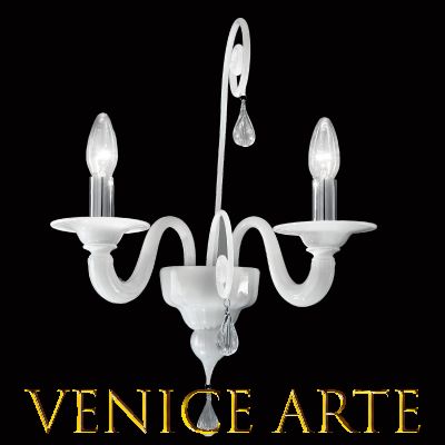 Artemis - Applique à 2 lumières en verre de Murano Blanc