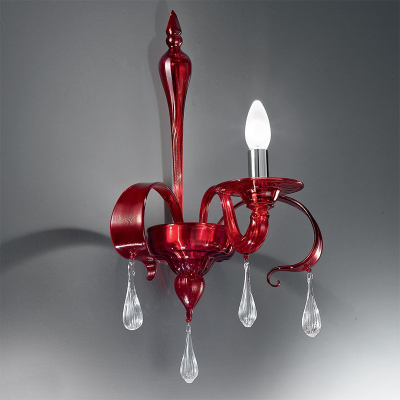 Zarina - Applique en verre de Murano 1 lumière, rouge